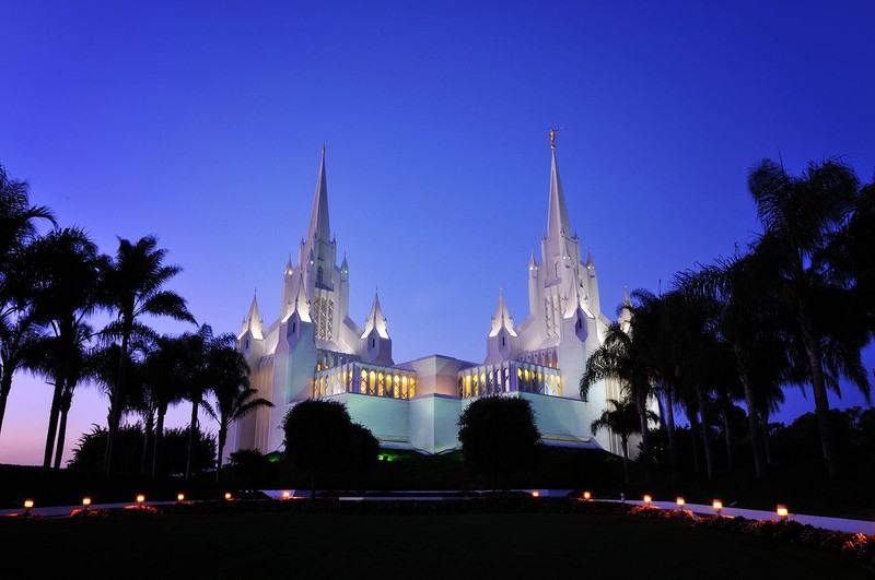 The temple at night