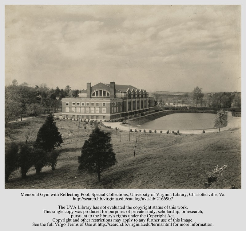 (Ca. 1924) Memorial Gym and the pond that is now Nameless Field