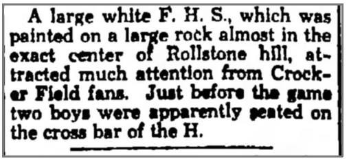 1936 article in the Fitchburg Sentinel about "The Rock" painting, for 1st time