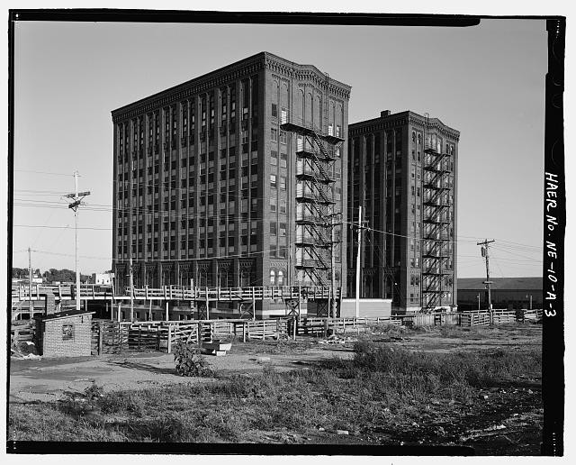 View of the backside of the South Omaha Livestock Exchange Building.
Courtesy of the Library of Congress