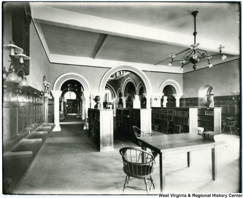Inside Stewart Hall, 1905.