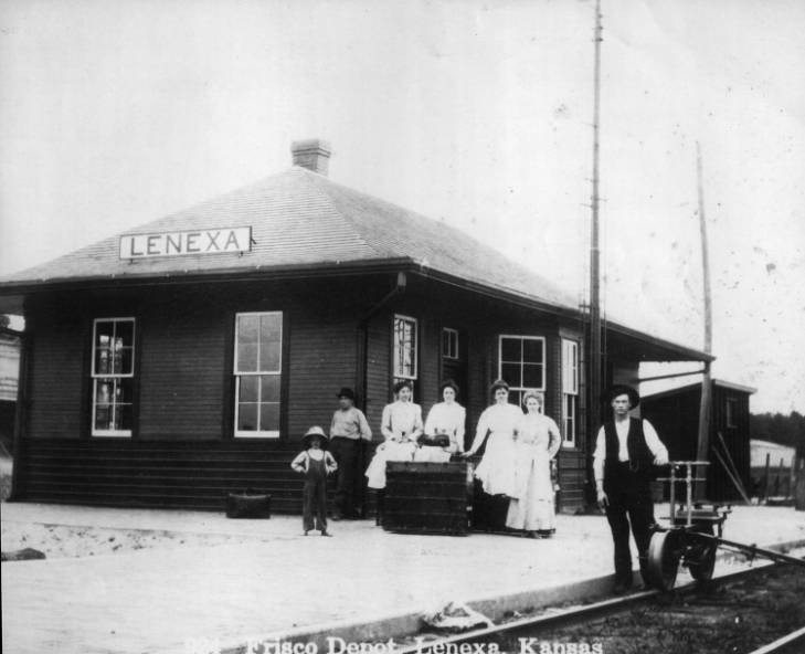 The depot at its original location in Old Lenexa