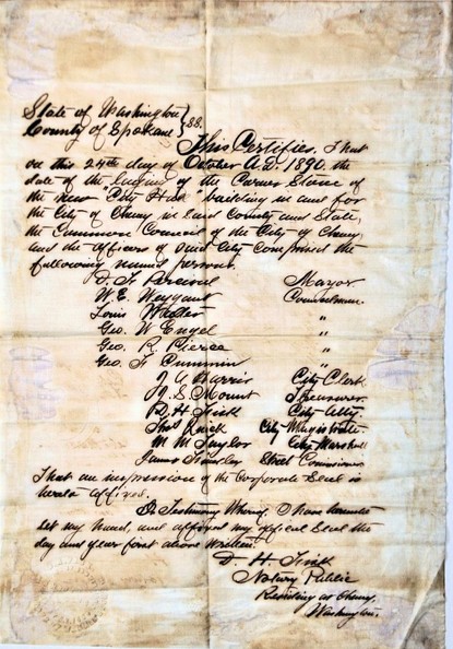 City Council document from Time Capsule