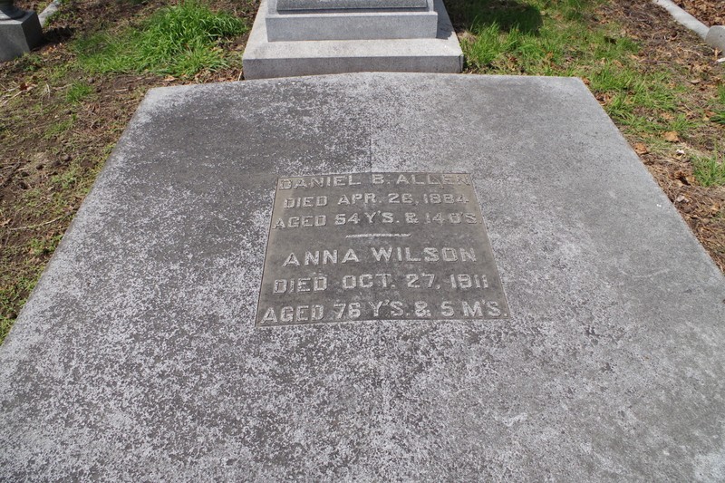 Burial Marker for Anna Wilson, the "Queen of the Underworld" and her gentleman friend Dan Allen.