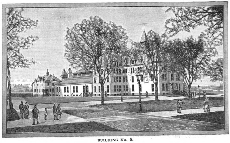 1888 illustration of Lafayette Hall.