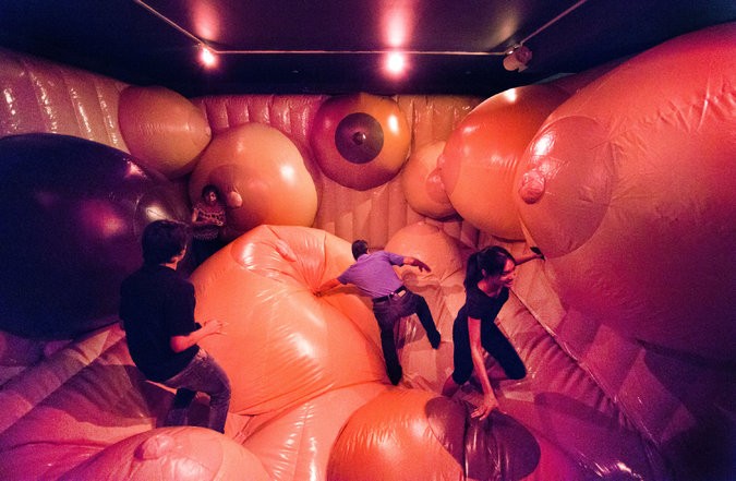 "Jump for Joy" is a bouncy house of breasts that was "designed to increase awareness of the body and to create the thrilling possibility of physical contact between strangers."