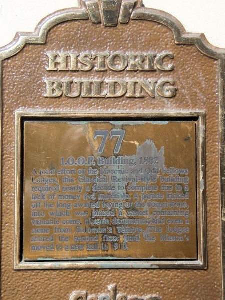 Historical marker found on the building