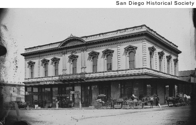 Circa 1880s-1890s photo of the building. Courtesy of the San Diego Historical Society 