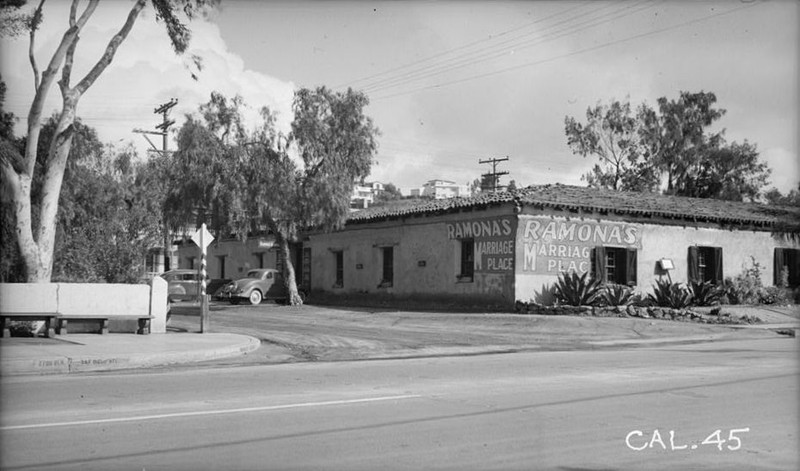 In 1937, with "Ramona's Marriage Place" prominently visible. Note the missing cupola.