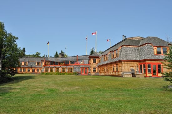 Exterior of the lodge which faces the northern shores of Lake Superior.