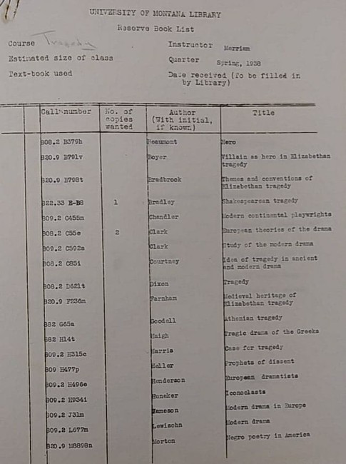 Textbooks used by Merriam at UM in 1938