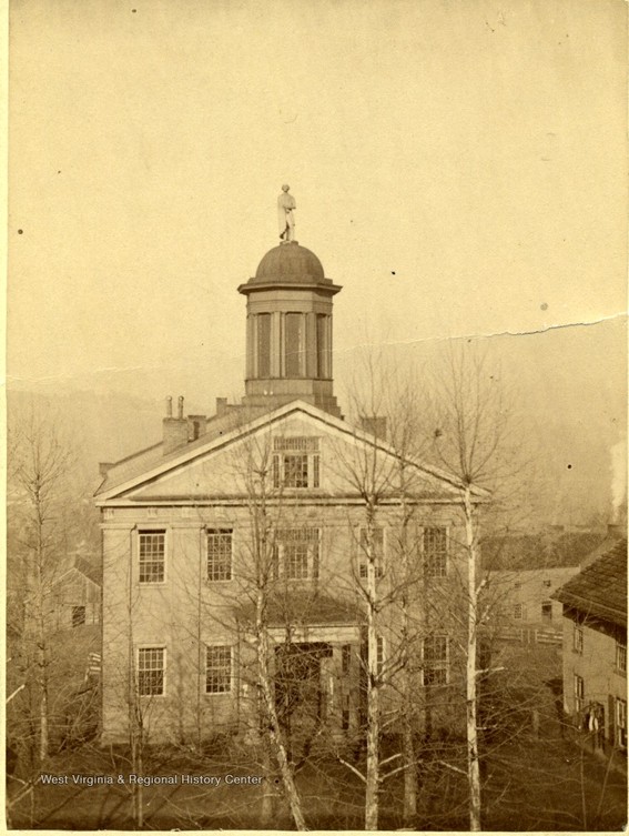 The 1848-1890 "Old Courthouse," ca. 1851-1890. Note the statue of Patrick Henry on the rotunda