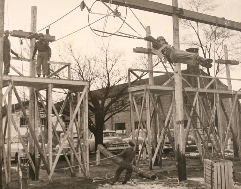 Training at Wolseley Barracks with 'O' Block in the background