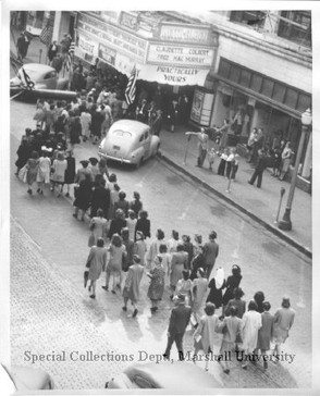 Crowd at the theater in 1944