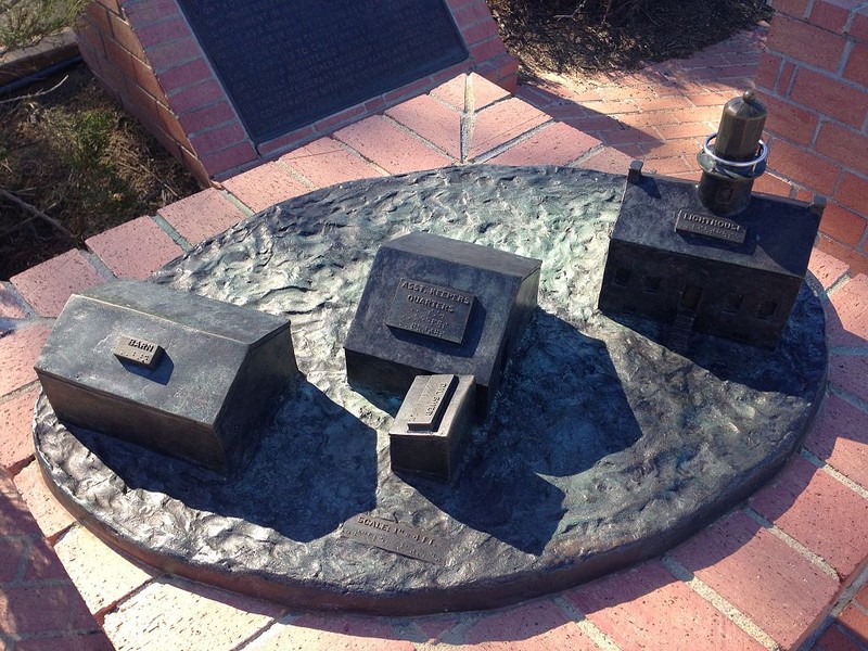 Miniature plaque showcasing how the lighthouse would have looked in 1875