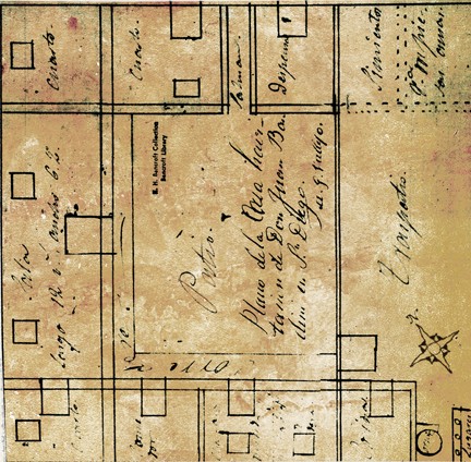 Original floor plan of the Casa de Bandini