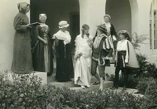 Members of the Woman's Club prepare for their production of Romeo and Juliet, circa 1920
