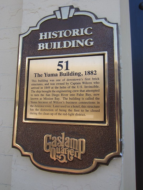 Historic plaque on the front of the building