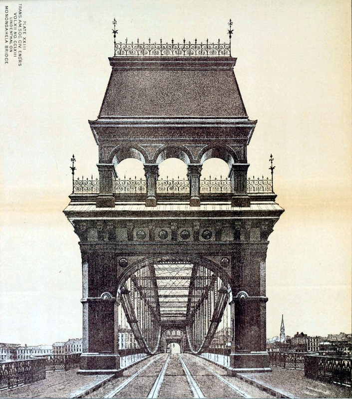 The original bridge portals that greeted those crossing it which were replaced in 1915.  