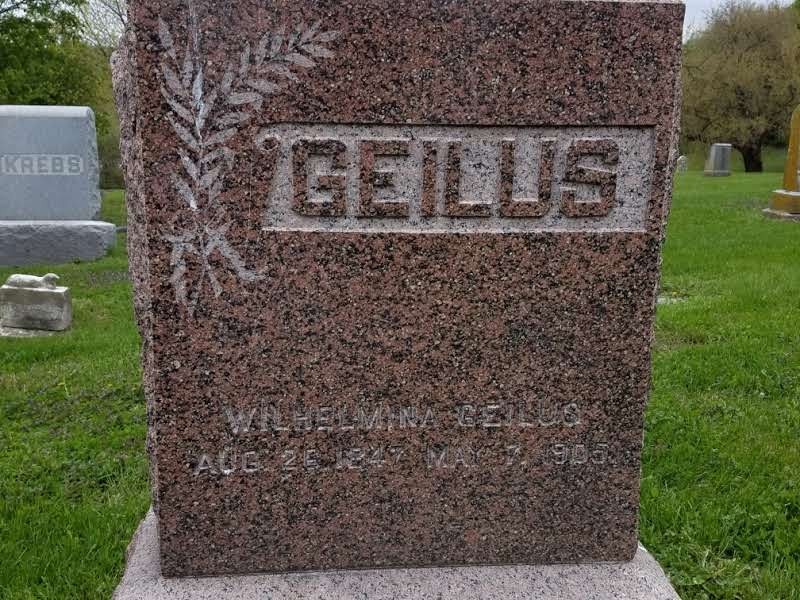 Grave of Wilhelmine Geilus, the maternal grandmother of Fred Astaire. Located in lot 2 of the cemetery.