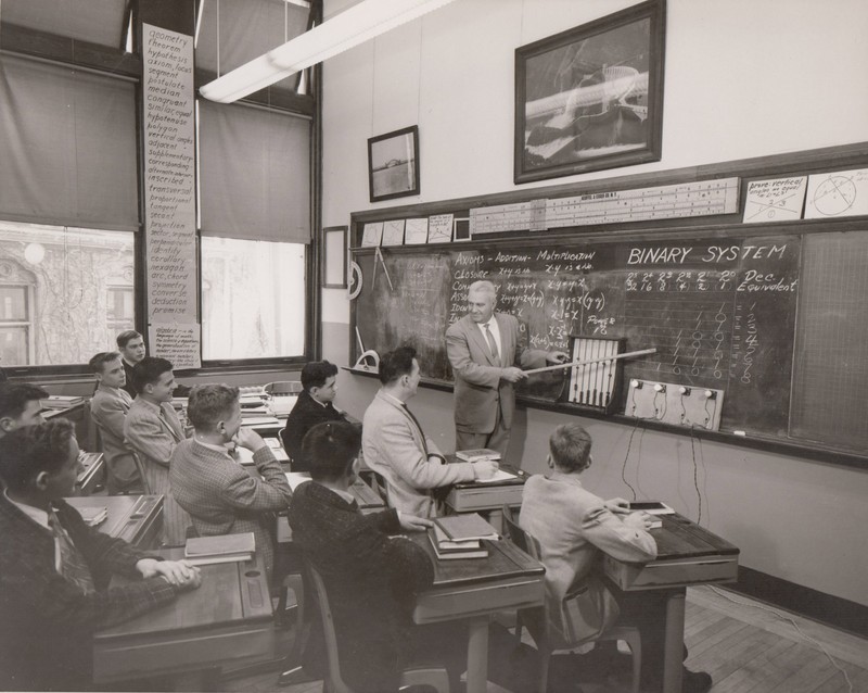 Mid-20th-century High School math class