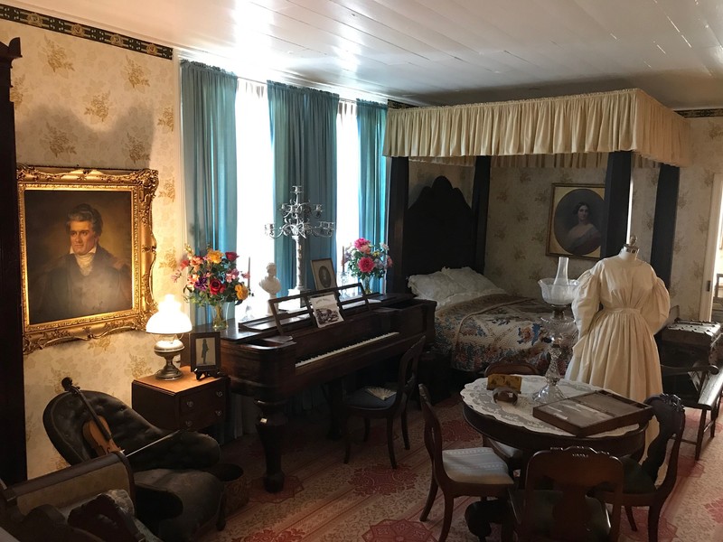 Floride Calhoun's piano and Replica Dress