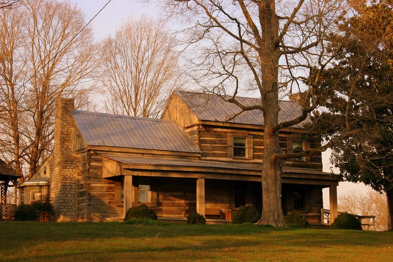 Exterior view of the Buchanan Log House