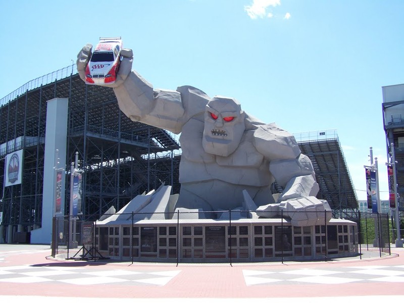 Dover International Speedway is known as "The Monster Mile." This statue of Miles the Monster is located outside the track.