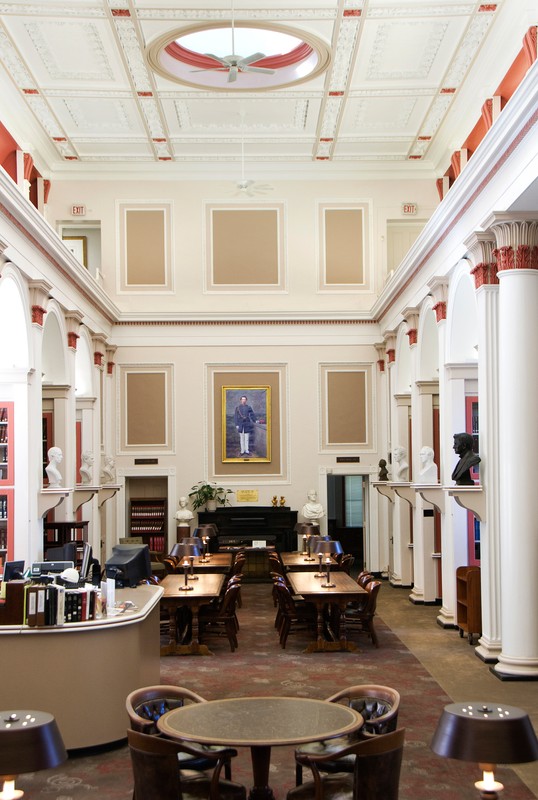 Reading Room at South Caroliniana Library, a replica of that which housed Thomas Jefferson’s library at the second Library of Congress