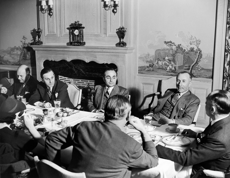 Dining Room, Chairs, Business, Men, Seated, Fireplace 