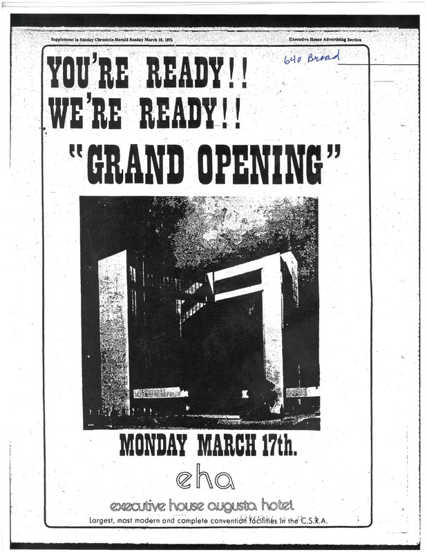 Ad for grand opening of hotel