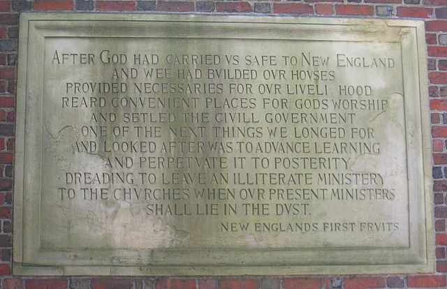 "First Fruits" plaque on the Johnston Gate