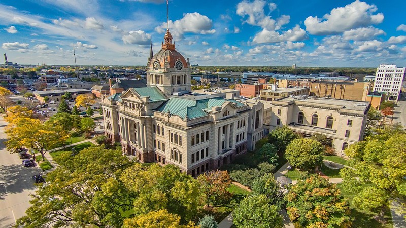 The Brown County Courthouse in Green Bay, Wisconsin, opened in 1911.