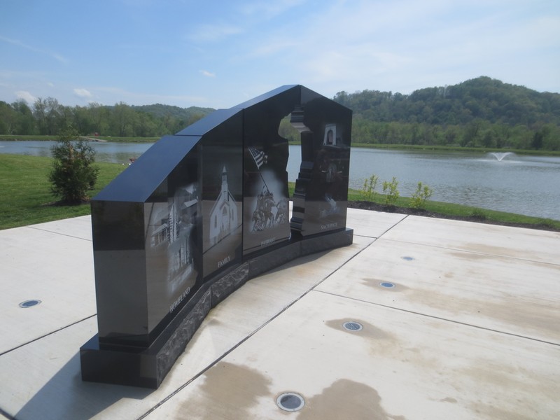 Gold Star Families Memorial is next to Lake William in Barboursville Park