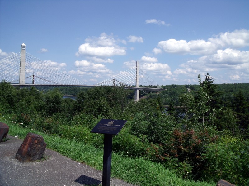 This historical marker is located near the Penobscot Narrows Bridge.Photo by Bernard Fisher at hmdb.org