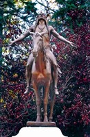 This is a photograph of the "Appeal to the Great Spirit" statue in Muncie, Indiana.