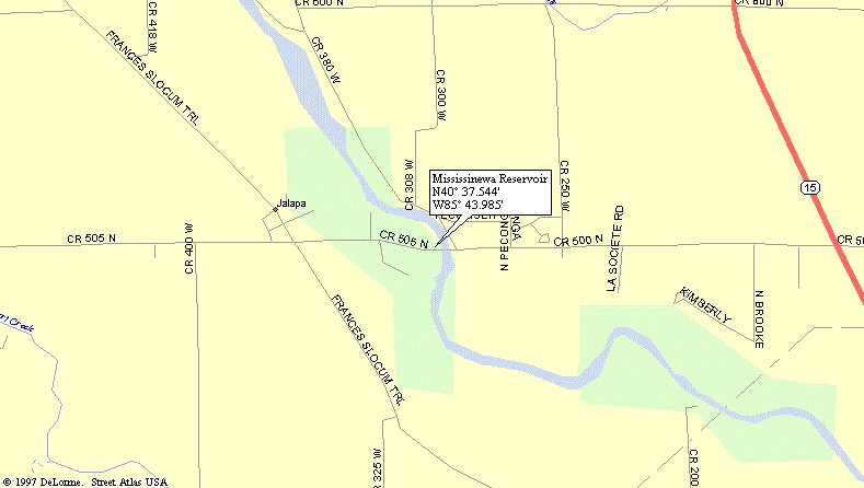 This is a proposed map of how the Mississinewa River looked like before the construction of the Dam in 1967. 