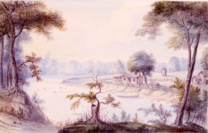 Deaf Man's Village, near Peru, Indiana, 1839. Watercolor by George Winter.