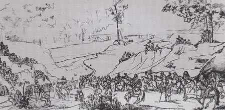 Compare Winter's 1848 painting to this sketch he made in 1838 depicting the removal of Potawatomi people from Indiana, see http://www.wiskigeamatyuk.com/index_start.html, accessed May 7, 2017.