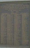 Bronze plaque with the names of those that fought in World War I