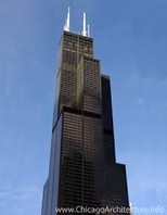 The Sears Tower (now Willis Tower) looks quite different from the Hancock Tower.