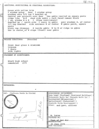 Additional information describing the construction and materials of the school