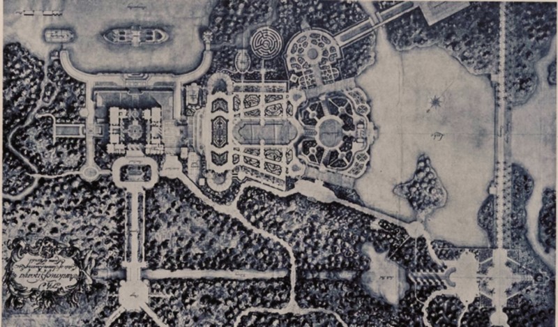 Map of the estate published in Architectural Review, 1917.