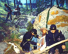 Exhibit of soldiers in the field of battle