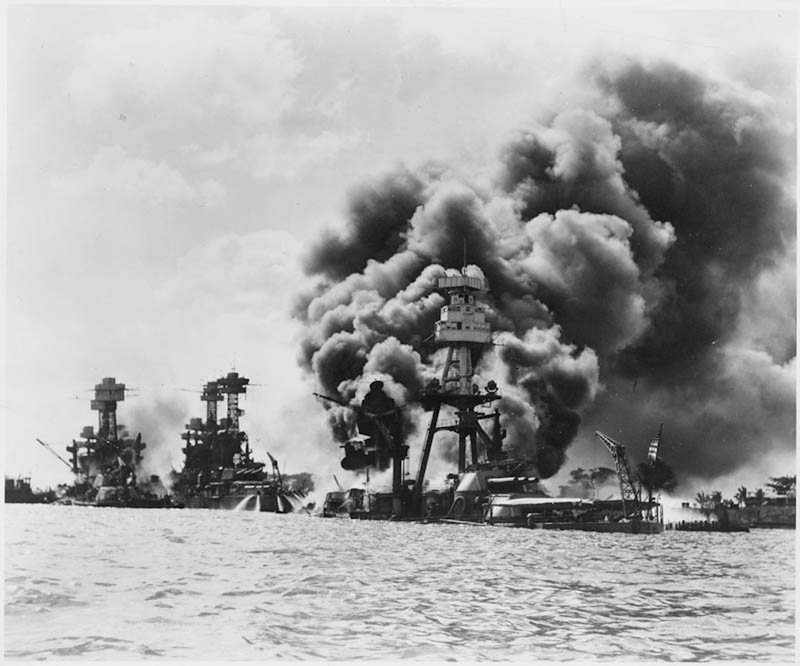 The USS West Virginia is in the far left of the picture