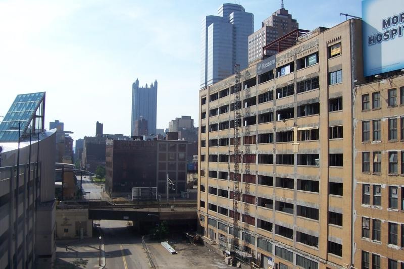 The Try Street Terminal during its 2005-2007 renovations.  Notice the missing windows. 