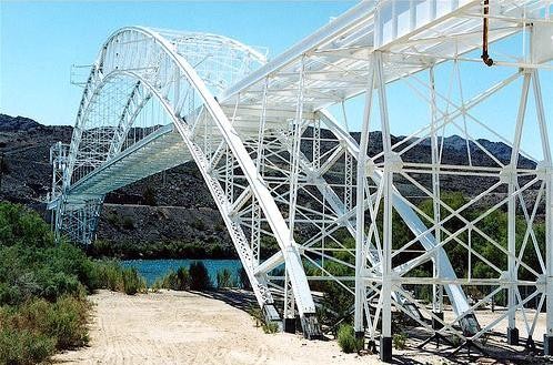 Sky, Water, Truss bridge, Plant