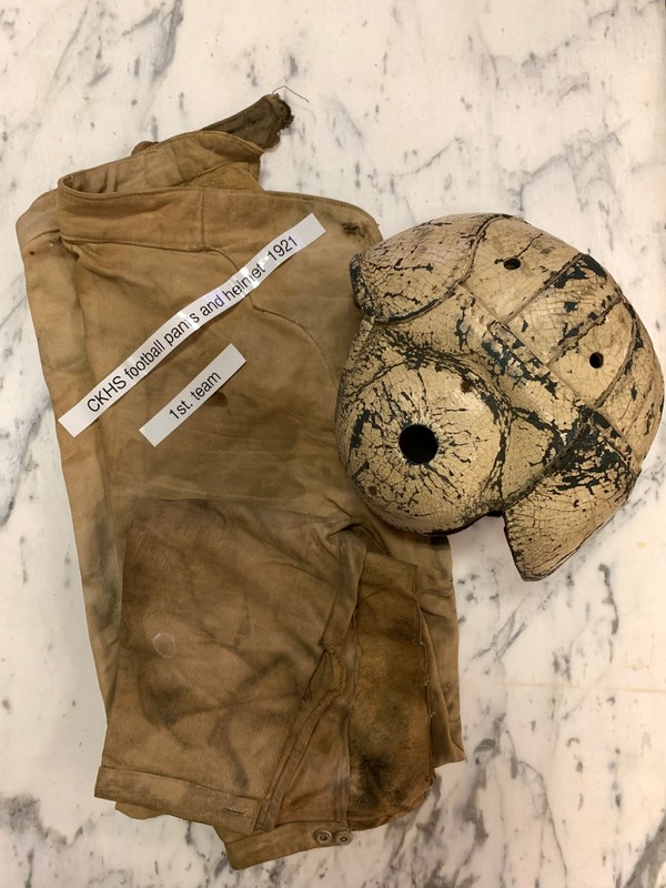 Original Football Pants and Helmet Worn by the First CK Team in 1921