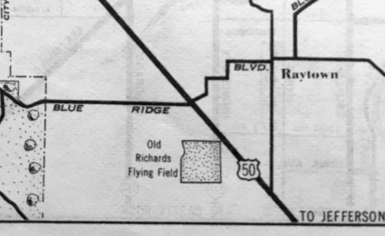 1938 Street Map that included Richard's Flying Field