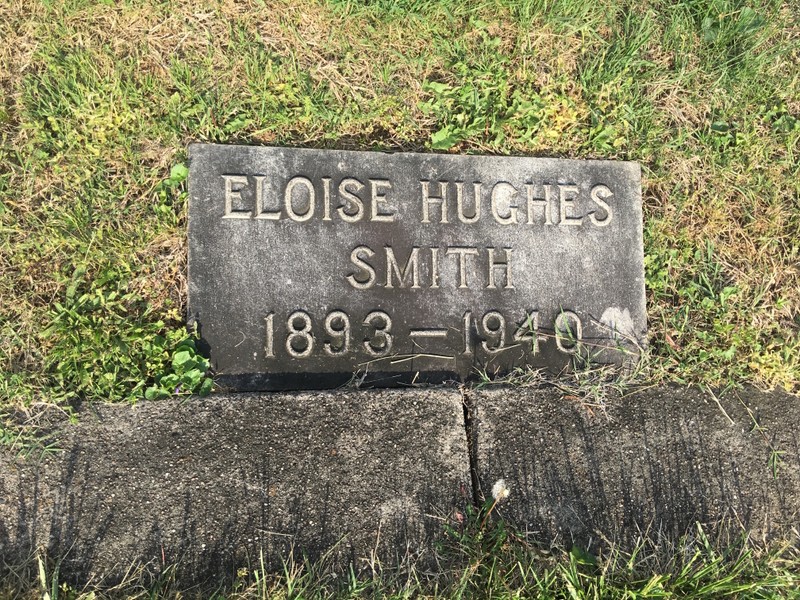 The grave of Eloise Hughes Smith in Spring Hill Cemetery, Huntington, WV (April 2017) 